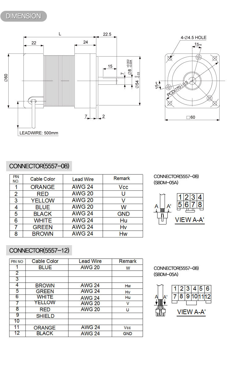 MODEL BD60  N012010 N012015 N012020 N024020 N024040 N024050 N220040 N220060 N220080  Rated Voltage  V 12 24 220  Rated Output  W 10 15 20 20 40 50 40 60 80  Rated Current  A 1.4 2.0 2.8 1.4 2.8 3.5 0.7 0.9 1.2  Rated Speed  r/min 3000  Rated Torque  kgf-cm 0.3 0.4 0.6 0.6 1.3 1.6 1.3 1.9 2.5  Weight  kg 0.5 0.6 0.7 0.5 0.6 0.7 0.5 0.6 0.7  Applicable Driver  SBDM-05A *SBDSMA-02A / *SBDSMI-03A/ *SBDSMS-03A    L MODEL  60  N012010 / N024020 / N220040  70  N012015 / N024040 / N220060  80  N012020 / N024050 / N220080 